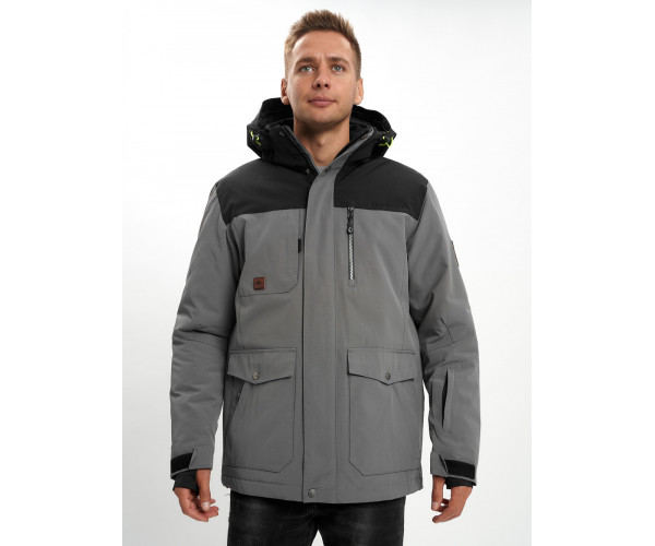 Молодежная зимняя куртка мужская серого цвета 2155Sr