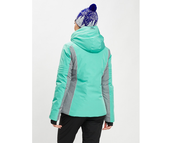 Горнолыжная куртка женская бирюзового цвета 77034Br