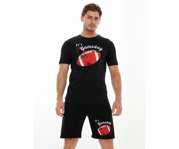 Мужские футболки с принтом черного цвета 221414Ch