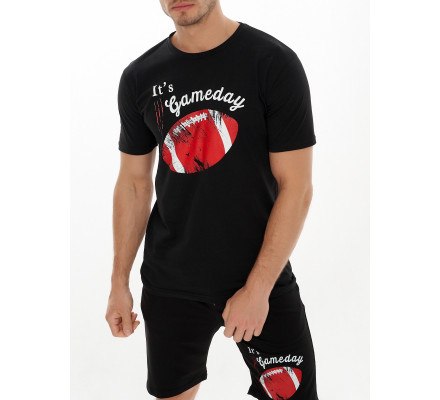 Мужские футболки с принтом черного цвета 221414Ch