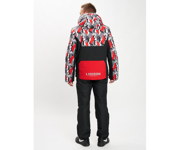 Горнолыжный костюм анорак мужской красного цвета 077027Kr