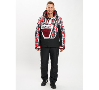 Горнолыжный костюм анорак мужской красного цвета 077027Kr