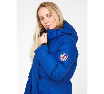 Женская зимняя парка синего цвета 1806S