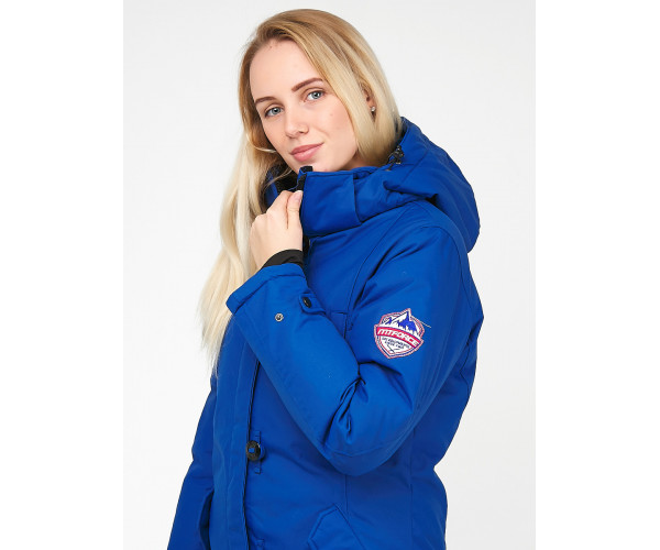 Женская зимняя парка синего цвета 1806S