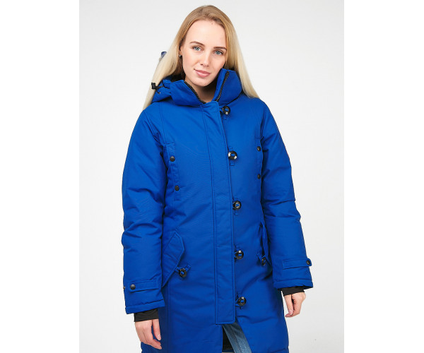 Женская зимняя парка синего цвета 1806S