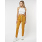 Брюки зауженные женские горчичного цвета 222066G