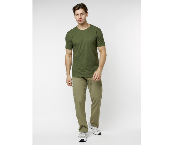 Мужская футболка однотонная хаки цвета 221487Kh