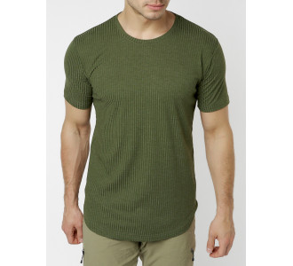 Мужская футболка однотонная хаки цвета 221487Kh