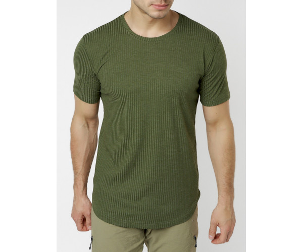 Мужская футболка однотонная хаки цвета 221487Kh