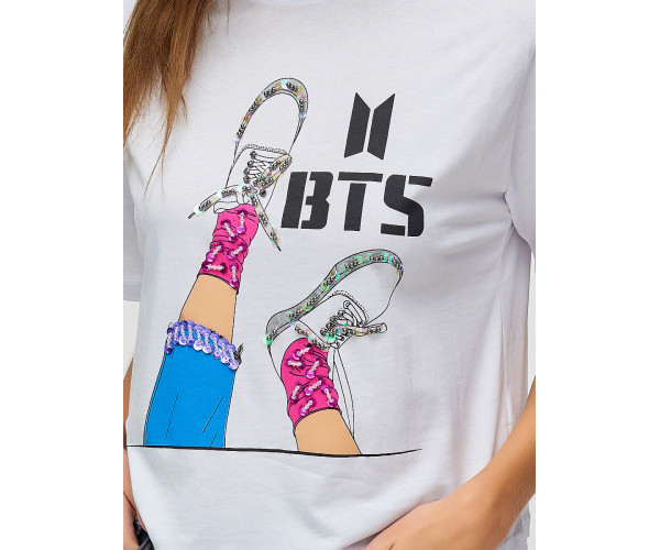 Топ футболка женская белого цвета 15008Bl