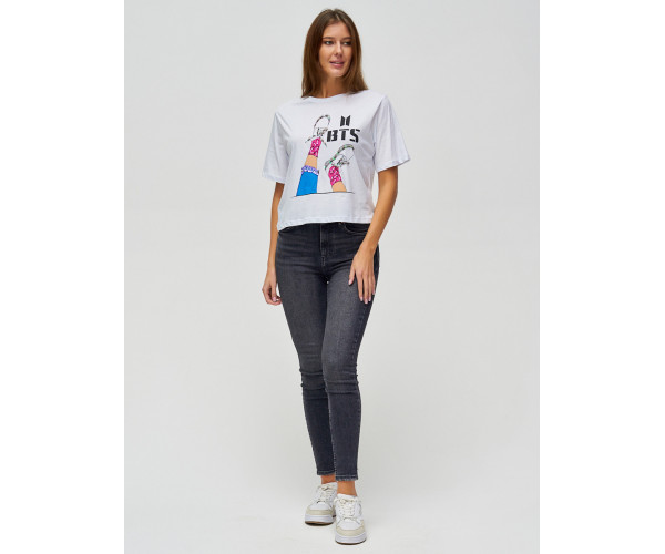 Топ футболка женская белого цвета 15008Bl