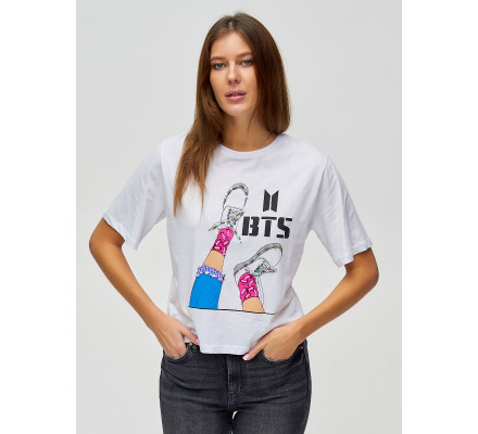 Топ футболка женская белого цвета 15008Bl