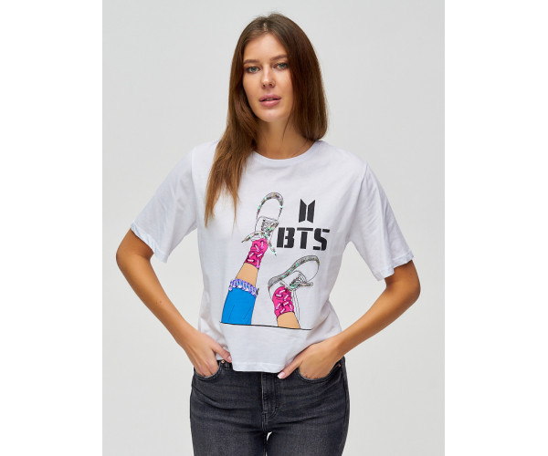 Топ футболка женская белого цвета 15008Bl