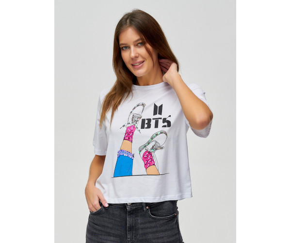 Топ футболка женская белого цвета 15008Bl