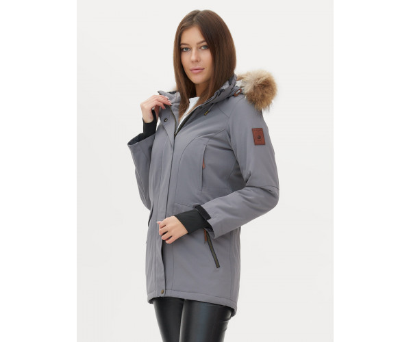 Парка женская  серого цвета 1957Sr