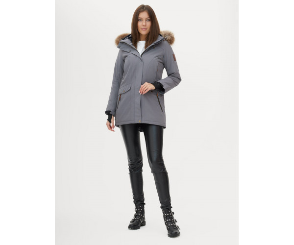 Парка женская  серого цвета 1957Sr