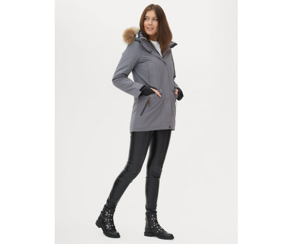 Парка женская  серого цвета 1957Sr
