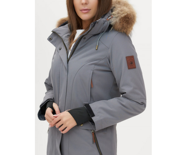 Парка женская  серого цвета 1957Sr