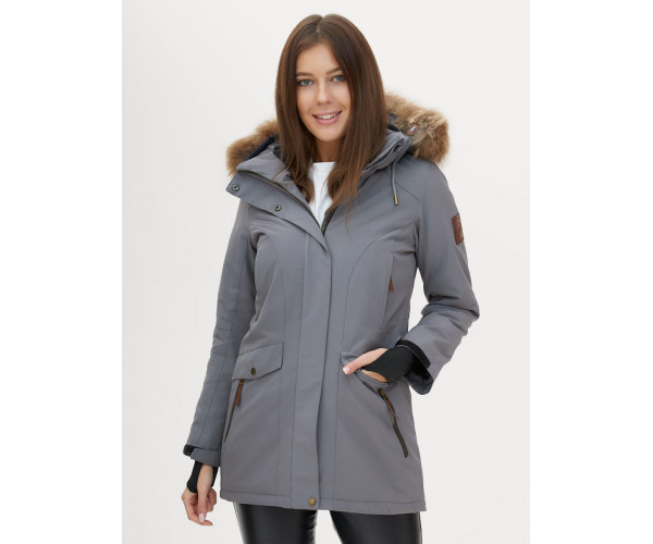 Парка женская  серого цвета 1957Sr