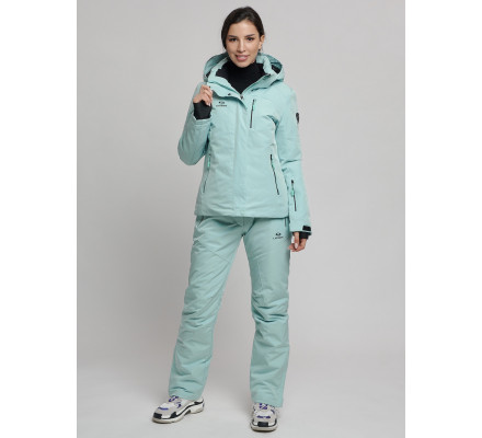 Горнолыжный костюм женский бирюзового цвета 77039Br
