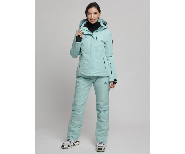 Горнолыжный костюм женский бирюзового цвета 77039Br