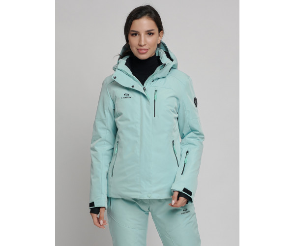 Горнолыжный костюм женский бирюзового цвета 77039Br