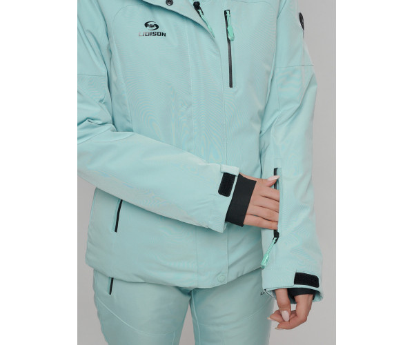 Горнолыжный костюм женский бирюзового цвета 77039Br