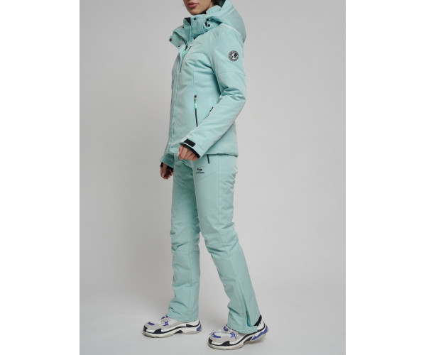 Горнолыжный костюм женский бирюзового цвета 77039Br