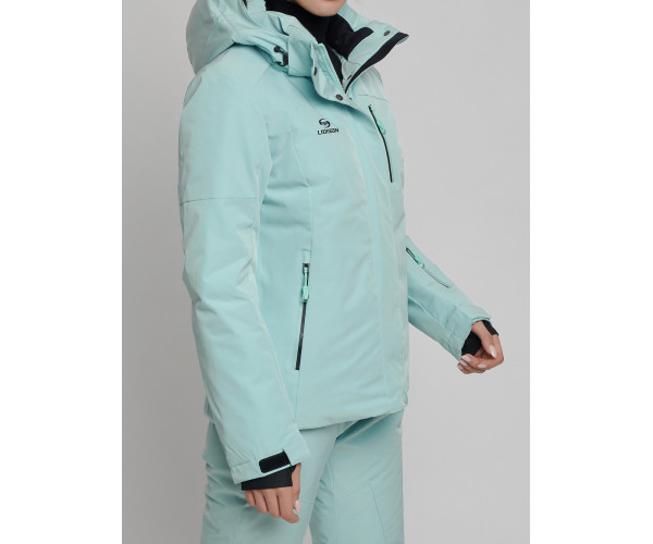 Горнолыжный костюм женский бирюзового цвета 77039Br