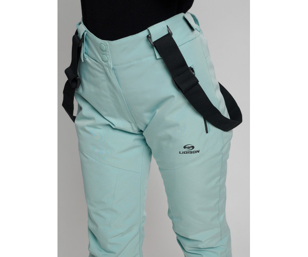 Горнолыжный костюм женский бирюзового цвета 77039Br