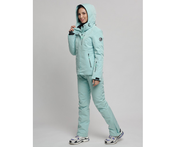 Горнолыжный костюм женский бирюзового цвета 77039Br