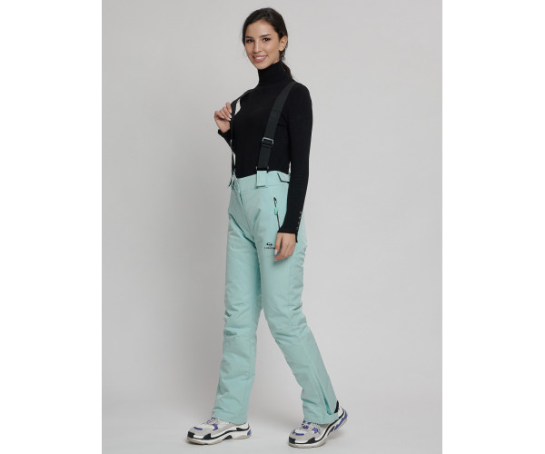 Горнолыжный костюм женский бирюзового цвета 77039Br