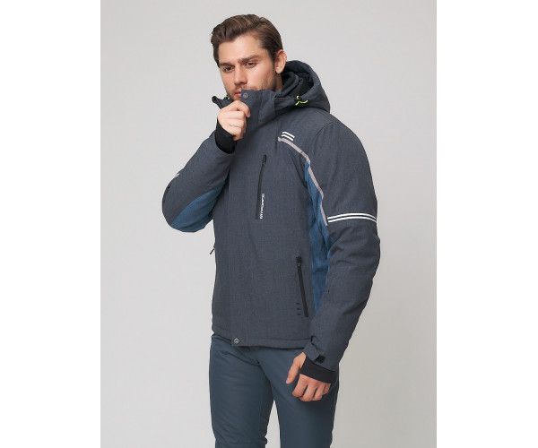 Мужская зимняя горнолыжная куртка  темно-серого цвета 1971TC