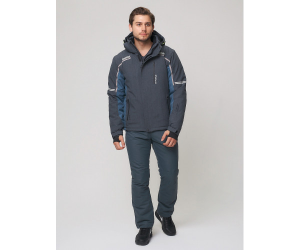 Мужская зимняя горнолыжная куртка  темно-серого цвета 1971TC