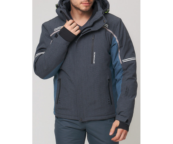 Мужская зимняя горнолыжная куртка  темно-серого цвета 1971TC
