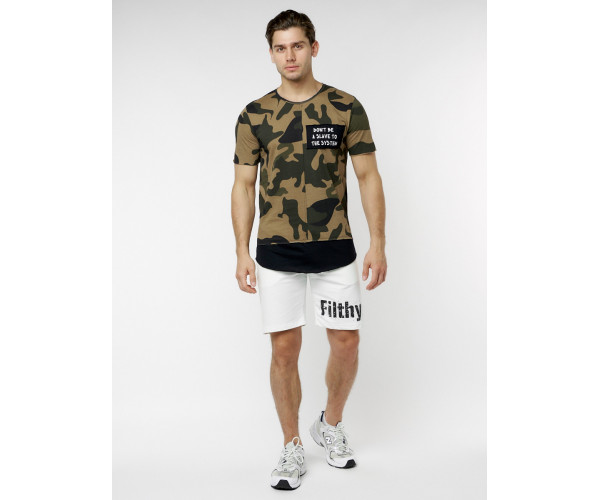 Мужская футболка с принтом камуфляж цвета 221083Kf