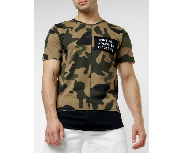 Мужская футболка с принтом камуфляж цвета 221083Kf