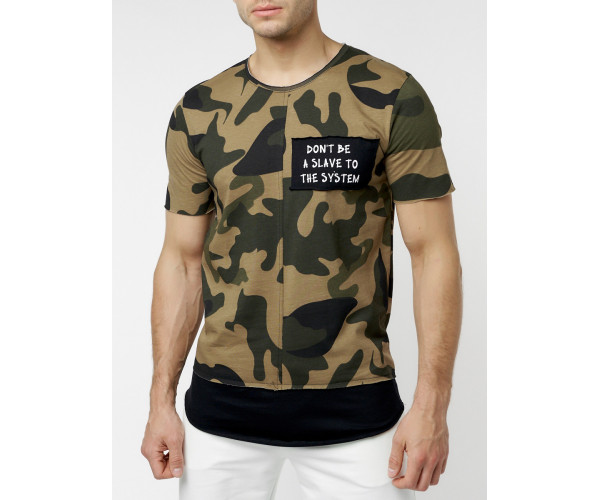 Мужская футболка с принтом камуфляж цвета 221083Kf