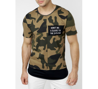 Мужская футболка с принтом камуфляж цвета 221083Kf