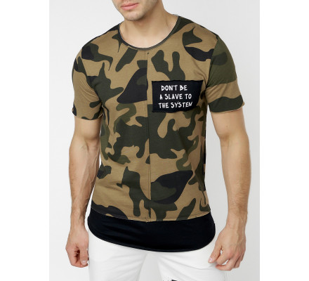 Мужская футболка с принтом камуфляж цвета 221083Kf