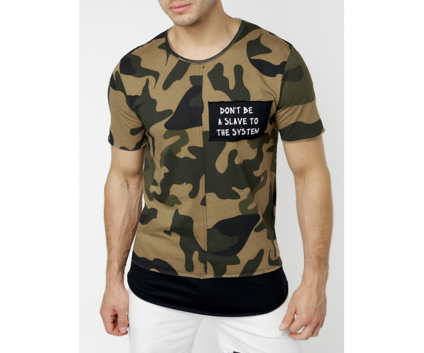 Мужская футболка с принтом камуфляж цвета 221083Kf