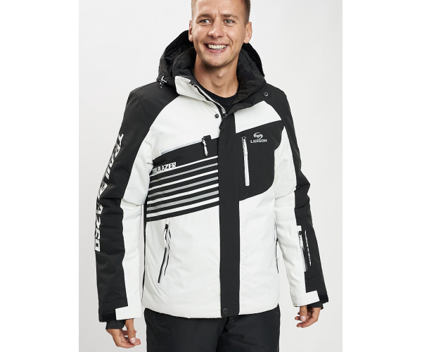 Горнолыжная куртка мужская белого цвета 77012Bl