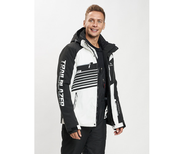 Горнолыжная куртка мужская белого цвета 77012Bl
