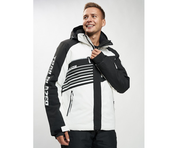 Горнолыжная куртка мужская белого цвета 77012Bl