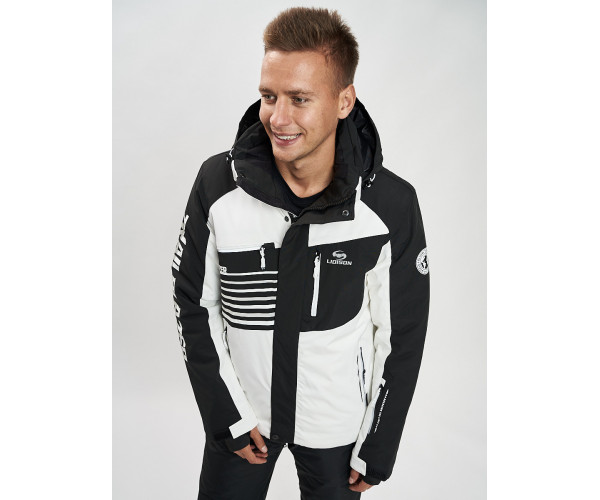 Горнолыжная куртка мужская белого цвета 77012Bl