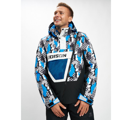 Горнолыжная куртка анорак мужская синего цвета 77027S