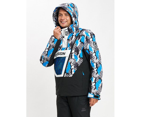 Горнолыжная куртка анорак мужская синего цвета 77027S