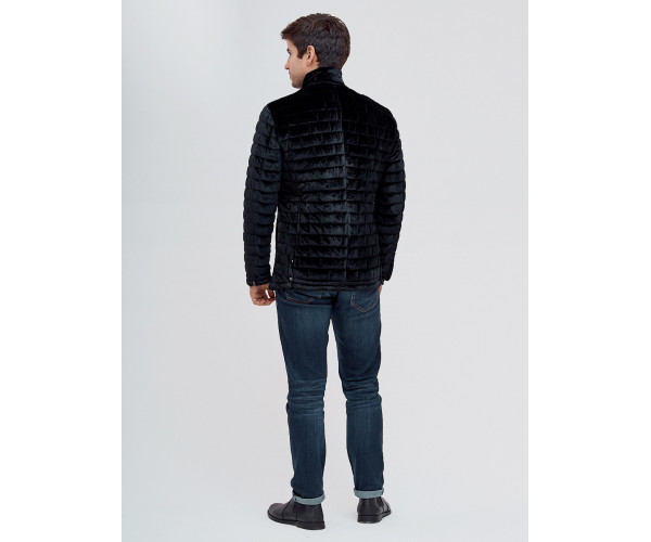 Куртка велюровая классическая Valianly черного цвета 93351Ch