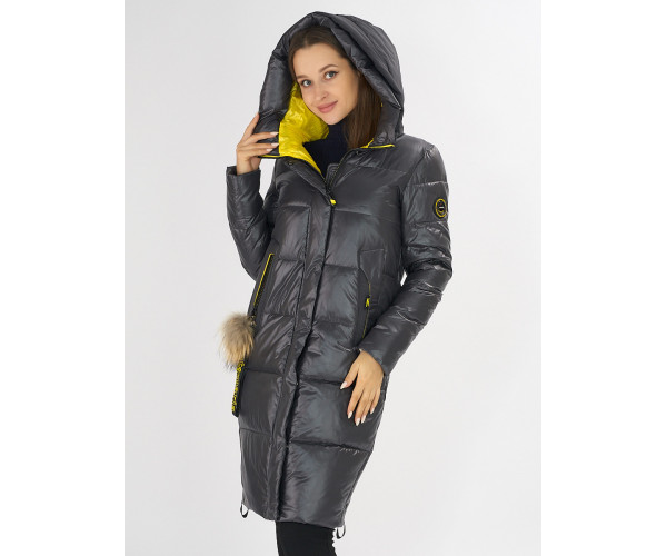 Куртка зимняя темно-серого цвета 72168TC