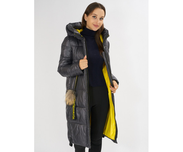 Куртка зимняя темно-серого цвета 72168TC